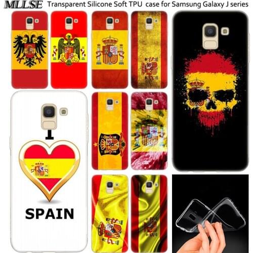 Hot Spain Spanish flag Silicone Case For Samsung Galaxy J2Pro J4 J6 J8 2018 J3 J5 J7 2016 2017EU Prime CORE Plus Fashion Cover