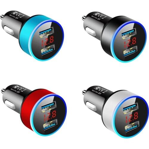 Universal 3.1A LED Display USB Phone Charger Multi-function Car Charger Dual USB QC 3.0 Adapter Cigarette Lighter LED Voltmeter