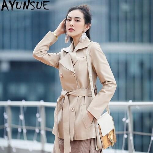 AYUNSUE Genuine Leather Jacket Autumn Jacket Women Real Sheepskin Coat Female Long Korean Jackets for Women Clothes 2020 MY3873