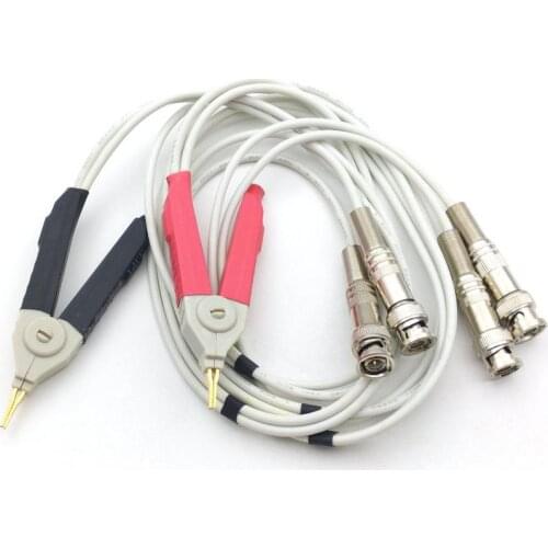 1pair 4 BNC TO Alligator clip for LCR Meter Wires for Oscilloscope