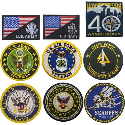 1pc 3D Embroidery US Marine Army Tactical Morale Cap Patch Eagle Badge Denim Jacket Backpack Hat DIY Personalized Decoration
