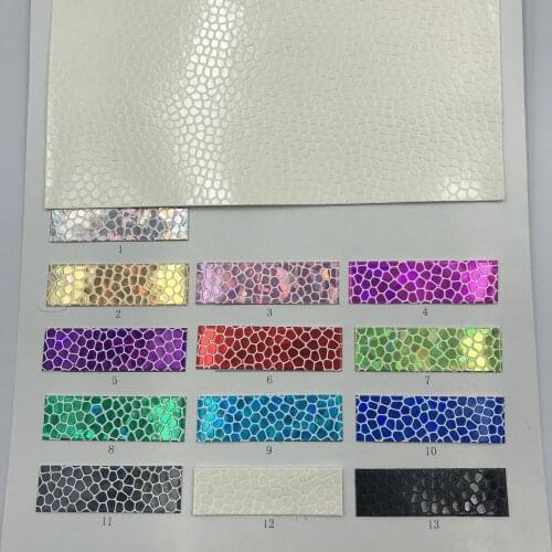 1yard (90x132cm) lridescent PU leather fabric holographic faux leather bags wedding decoration KB009