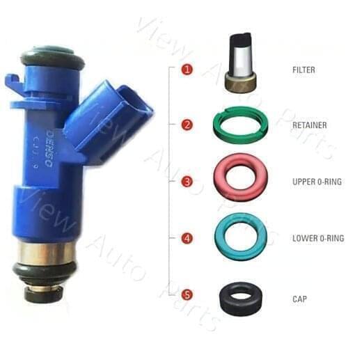10 Set for 07-12 Acura RDX 2.3L-L4 Fuel Injector Repair Kits 16450RWCA01 FJ983 Micro Filter Rubber seal orings VD-RK-0020