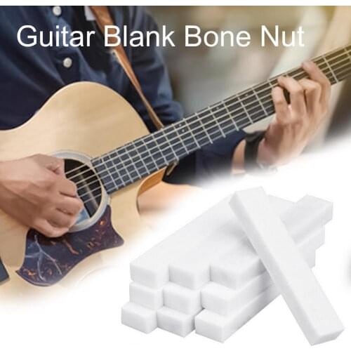 Guitar Bone Nut 10Pcs Buffalo Bone Guitar Mandolin Blank Nut Pillow Musical Instrument Accessory Electric Guitar Accessories