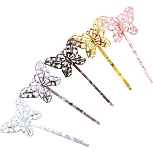 100piece Hair Pins with 20x30mm Butterfly Hairpins Jewelry Findings Hair accessories Wholesale HPF50