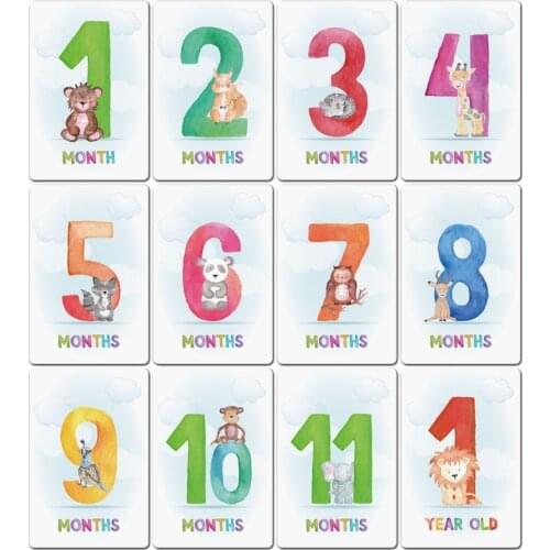12 Sheet Baby Photo Moment Cards Baby Shower Unisex Boy Girl Photo Keepsake Memory Landmark Gender Neutral