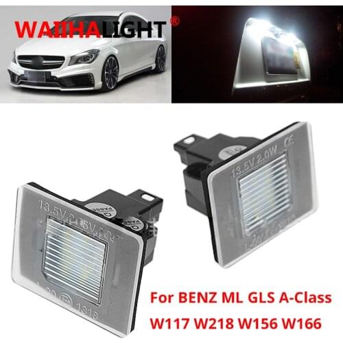 2pcs Car License Plate Light LED Error Free Play White Lamp For Benz W117 W218 W176 W156 W166 R172 X166 Tail Light Plug And Play