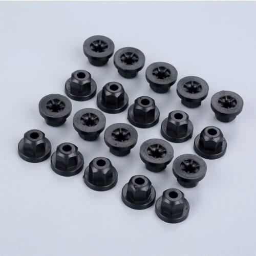 20Pcs Car Plastic Body Nut Flange Clips 10mm Hex Fastener Rivets For Mercedes Benz 7 Series 003-990-02-51 BMW 16-13-1-176-747