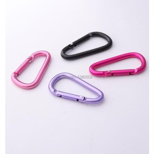 20pcs/lot mix color Carabiner buckle aluminum alloy hook clip Keyring Keychain for outdoor