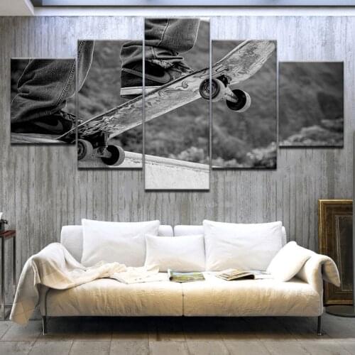 5Panel HD Printed skateboard skate scooter entertainment skateboard Print On Canvas Art Painting For home living room decoration