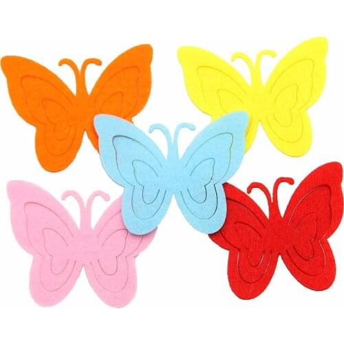 5pcs Felt Cloth Cute Butterfly Material DIY Children Room Handwork Kid Toy Decoration For Kids Home Decoration Craft Jewelry