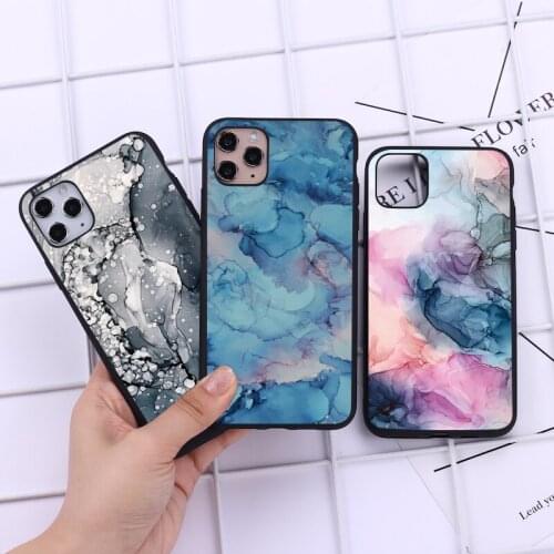 Marble Ink Painting Phone Case For iPhone 7 8 Plus XR XS MAX 6 6S Plus Cases Soft Silicone Cover For iPhone 11 Pro SE 2020 Case