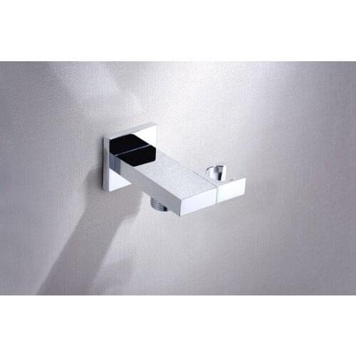 Shower Faucet Connector Holder Hook Pedestal Bracket Brass Chrome Polish In Wall Toilet bidet Shattaf Bathroom Furniture AZPJ032