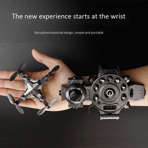 Watch remote control drone folding mini aerial camera WIFI remote HD camera fixed height four axis flight controller charge toys