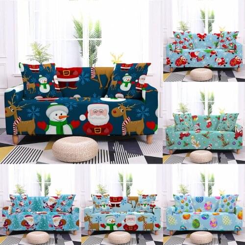 Elastic Sofa Cover Stretch Christmas Sofa Covers For Living Room Fully-wrap Couch Cover Armchair Anti-dust Furniture Protector