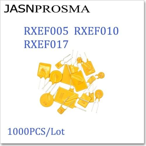 JASNPROSMA 1000PCS/LOT RXEF005 RXEF010 RXEF017 60V 0.05A 0.1A 0.17A XF005 XF010 XF017 PPTC Fuse DIP Made in China High quality