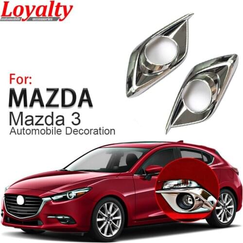 Loyalty for Mazda 3 Axela Hatchback 2016 Front Head Fog Light Lamp Cover Trim ABS Chrome Car Styling Auto Accessories