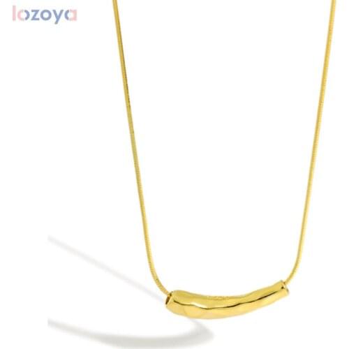 LOZOYA 925 Sterling Silver Slim Wedding Jewelry Pendant Snake Pendant Necklace Luxury Rock Punk Simple Women Jewelry
