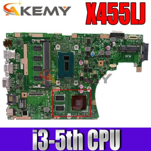 Akemy X455LJ Laptop motherboard for ASUS X455LJ X455LD Test original mainboard 2G-RAM I3-5010U GT920M-2G LVDS/EDP