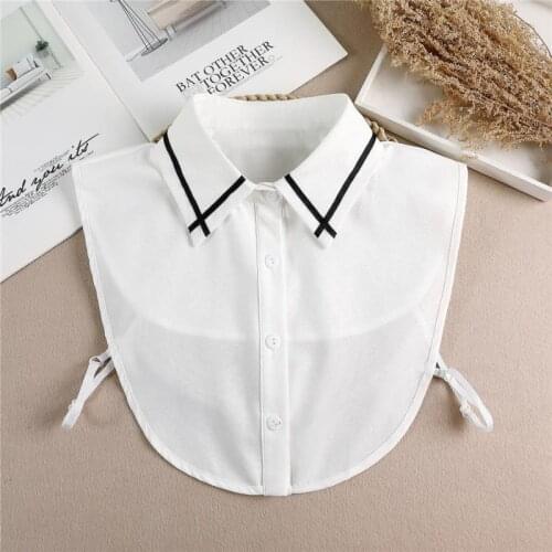 Fashion Lace Chiffon Doll Cotton Fake Collar Shirt Women Detachable Shirt Collar False Collar Woman Lapel Top Collars Decor