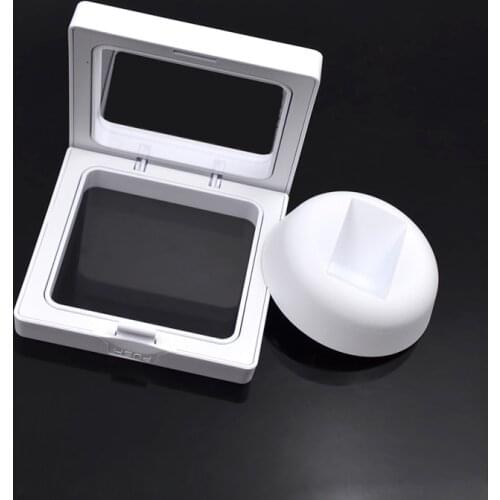 Fashion lychee PET Membrane Floating Jewelry Ring Pendant Display Stand Holder Jewellery Presentation Case