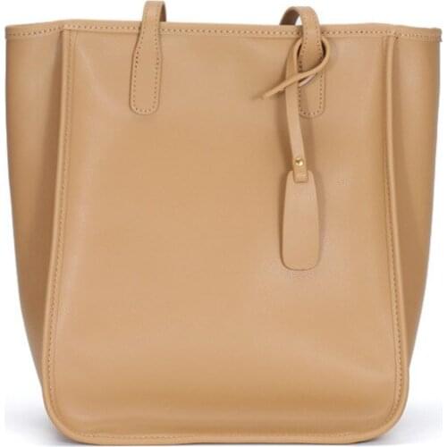 Soft Genuine Cohwide Leather Tote Ampit Women Bag Crossbody High Capacity Good Quality Premium Bucket Handbags For Lady Fahsion