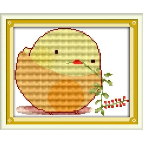 Chick cross stitch kit aida 14ct 11ct count printed canvas stitches embroidery DIY handmade needlework