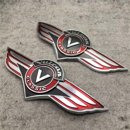 For Kawasaki Vulcan Classic VN1500 VN800 VN500 VN400 Motorcycle Gas Oil Fuel Tank Decals Stickers 1 Pair Motocross Badge Emblem