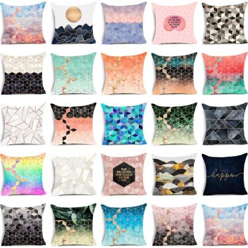 Marble Texture Pillow Cover Geometric Pillow Case Throw Pillows for Living Room Sofa Cushion Cover Chair Office Home Decor Car