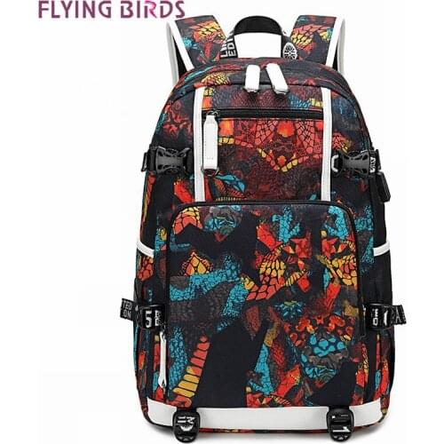 New Mens Shoulder Bag Middle School Student Bag Printing Large Capacity Oxford Water Repellent Travel Backpack ZF10196