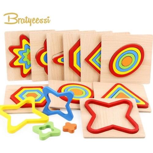 New Wooden Montessori Toys Early Educational Leaning Toys Hand Board Rainbow Color Geometry Cognition Kids Toy Baby Game