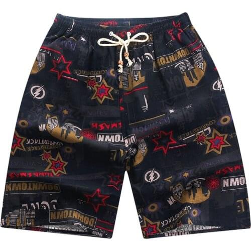 Printed Beach Shorts Swimwear Swimming Trunks 2021 Mens Summer Quick-drying Cotton and Linen Sports Large Size Solid Color