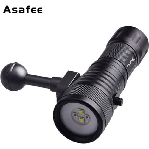 Underwater diving video torch 1500LM wide angle for underwater photography with white and red light