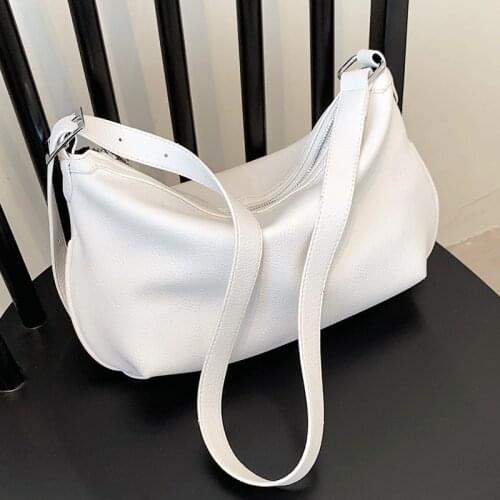 Luxury Bag for Women White Simple Leather Shoulder Bags Female Vintage Square Messenger Bag Travel Hobos Bags Ladies Handbag Sac