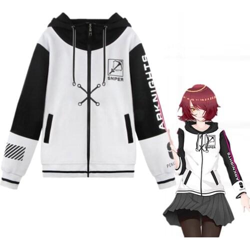 Game Arknights zipper Hoodie Sniper Exusiai Cosplay Jacket long sleeve Coat Outerwear Tops Autumn Outerwear Tops women coat