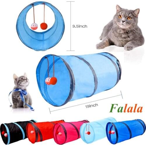 Cat Tunnel Toy Funny Pet 2 Holes Play Tubes Balls Collapsible Crinkle Kitten Toys Puppy Ferrets Rabbit Play Dog Channel Tubes