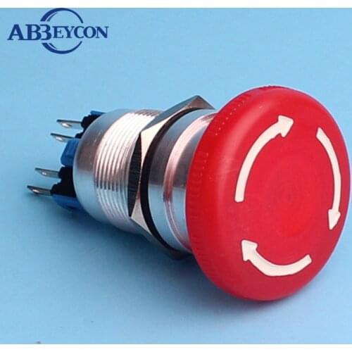 TY 2220Z latching 22mm CE ROHS non-illuminated type mushroom emergency stop pushbutton switch