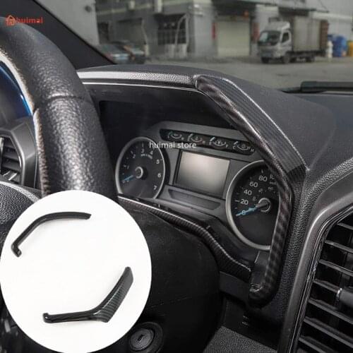 Carbon Fiber For Ford F150 F-150Raptor 2017-2020 Car Accessories Dashboard Speedometer Instrument Trim 2pcs