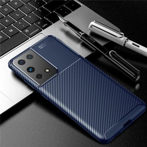 For Samsung Galaxy S21 Ultra Soft TPU Silicone Bumper Carbon Fiber Shockproof Case for Galaxy S21 Plus Protective Back Cover