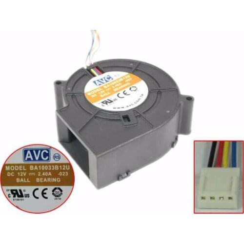 AVC BA10033B12U 023 DC 12V 2.4A 4-Wire 97x97x33mm Server Cooling Fan