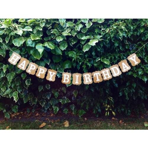 Vintage Happy Birthday Bunting Banner Cardboard Party Decoration Party Flag Garland Bunting Supplies Photo Booth Props