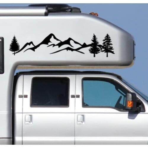 Off-road mountain adventurers pine interesting graphics car sticker rv camper mountains vinyl car stickers car accessories