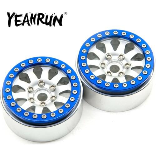 YEAHRUN 1.9inch Alloy Beadlock Wheel Rims Hubs for Axial SCX10 CC01 1/10 RC Crawler Car Upgrade Parts