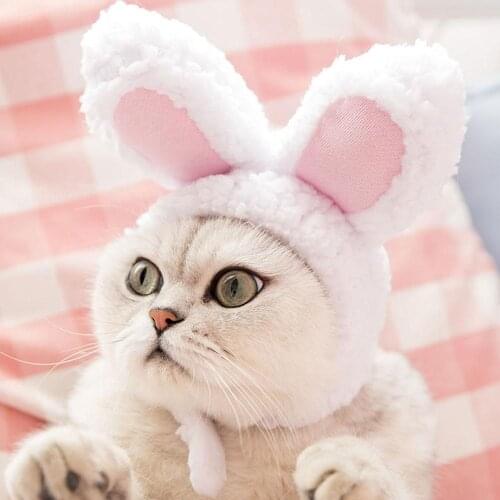 Funny Easter Cute Plush Costume Easter Cap Bunny Headdress Rabbit Hat With Ears For Cats And Small Dogs Hat Pet Products
