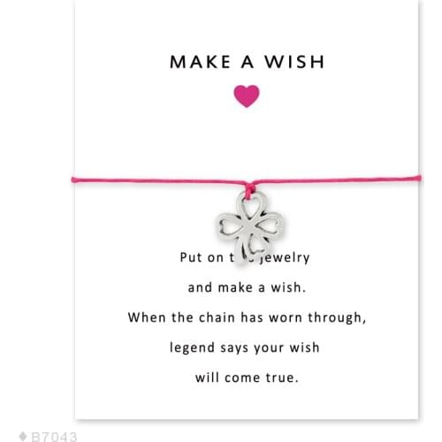Girls Friendship Statement Engagement Wedding Bridesmaid Make a Wish Silver Lucky Four Leaf Clover Charm Bracelets for Women