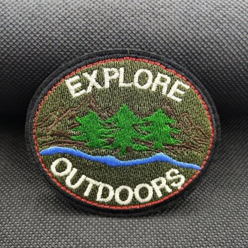 Explore Outdoors Camping Climbing Hiking Outside Explore Nature Badge for Clothes Apparel Garment Diy Accessory Iron on Patch