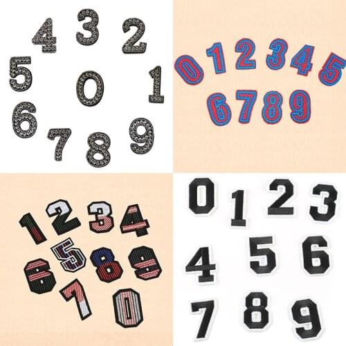 1Pcs 0-9 Number Mix Patch for Clothing Iron on Embroidered Sew Applique Cute Patch Fabric Badge Garment DIY Apparel Accessories