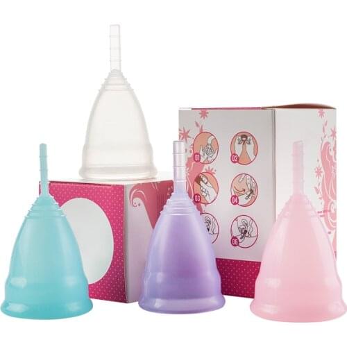 1PCs Silicone Menstrual Cup Copa Menstrual De Silicona Medica Period Cups Reusable Feminine Hygiene Cup Foldable Silicone Cup