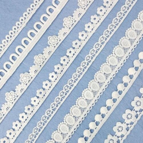 10Yards White Embroidered Lace Trim Ribbons Fabric Trim DIY Sewing Handmade Craft Materials Clothes Accessories Home Decoration