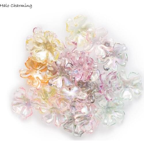 30pcs Acrylic Spacer Flower Beads End Bead Caps for Jewelry Findings Headwear Bracelet Necklace Making Accessoires 20/31mm